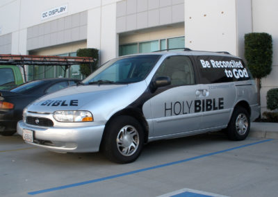 Custom Vehicle Decals for Holy Bible mini van