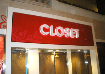 Custom Channel Letter Sign for Closet Fashion