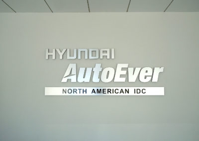 Custom Interior Dimensional Wall Sign for Hyundai AutoEver