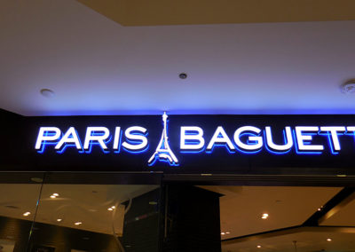Detail of a Custom Illuminated Sign for Paris Baguette