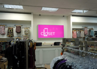 Interior Illuminated Front Counter Sign for Closet Fashion
