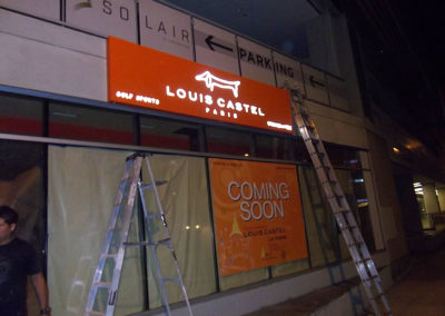 Custom Designed and Fabricated Exterior Fascia Sign for Louis Castel - view 2