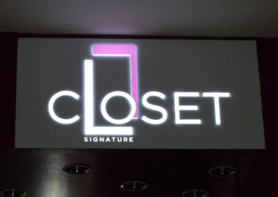 Illuminated Channel Letter Sign for Closet Fashion