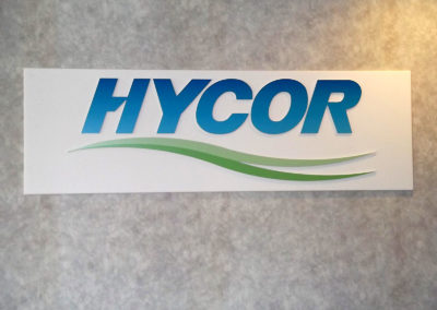 Custom Designed and Fabricated Interior Wall Sign for Hycor