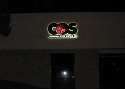 Custom Channel Letter Sign for COS - night view