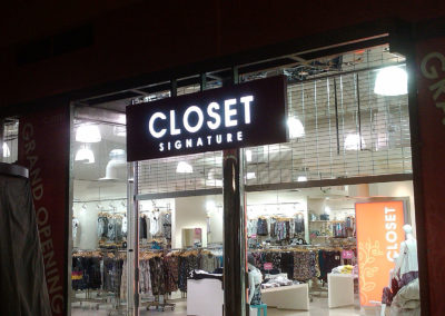 Illuminated Storefront Sign for Closet Fashion
