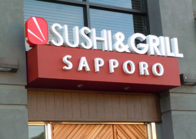 Custom Channel Letter Sign for Sapporo Sushi