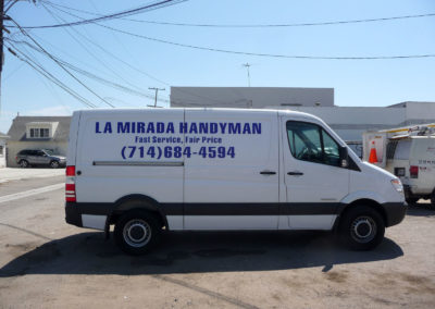 Custom Vehicle Decals for a La Mirada Handyman Van -  view 2