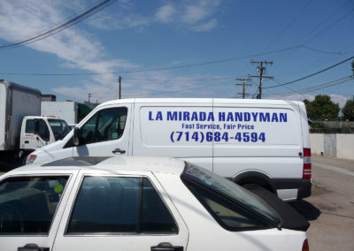 Custom Vehicle Decals for a La Mirada Handyman Van -  view 3