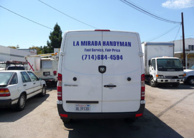 Custom Vehicle Decals for a La Mirada Handyman Van