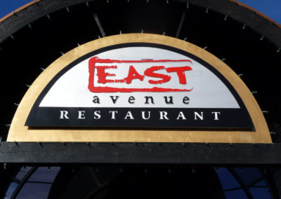 Custom Dimensional Exterior Storefront Sign for East Avenue Restaurant