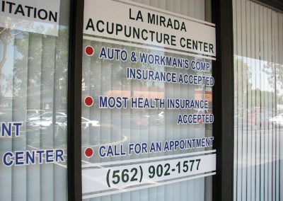 Custom Window Graphics for  La Mirada Acupuncture Center