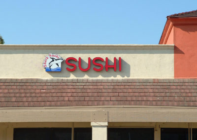 Custom Illuminated Channel Letter Sign for Shark Sushi