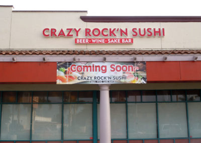 Custom Coming Soon Banner for Crazy Rock'n Sushi
