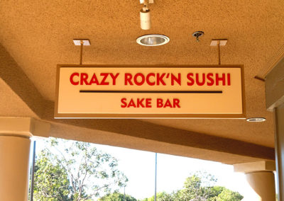 Custom Designed and Fabricated Sign for Crazy Rock'n Sushi
