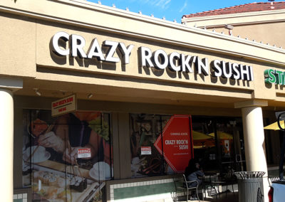 Custom Channel Letter Sign for Crazy Rock'n Sushi