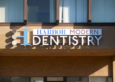 Custom Channel Letters Sign for Harbor Modern Dentistry - day View