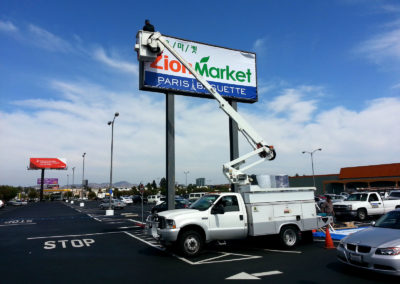 Installation of a Pole Sign for Zion Market