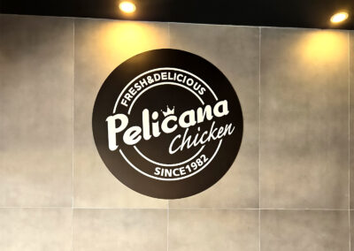 Custom-Interior-Logo-Sign-Pelicana-Chicken