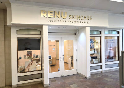 Storefront Signs - Brushed Gold Letters - Renu Skincare - Image1
