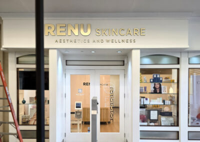 Storefront Signs - Brushed Gold Letters - Renu Skincare - Image2